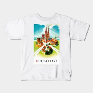 Vintage Travel Poster Germany Churches Castles and Cathedrals Kids T-Shirt